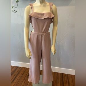 Women’s cut out mauve Ruffled Jumpsuit SZ M